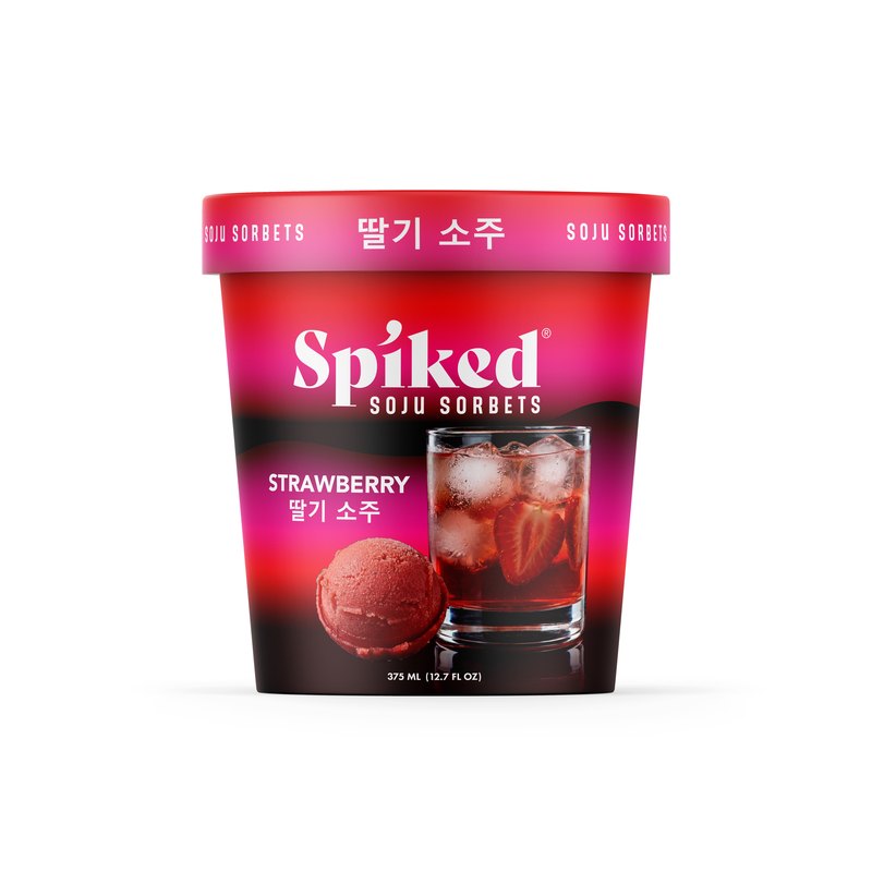 Spiked Soju Sorbets strawberry pint