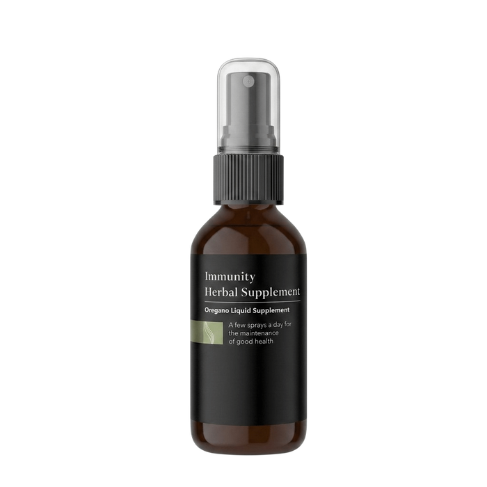 Immunity herbal oregano liquid supplement spray bottle