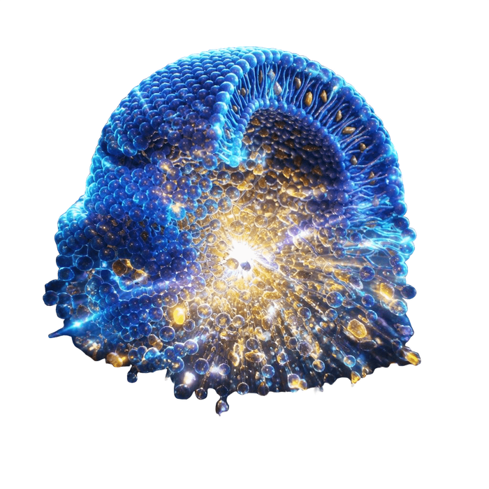 Rendering of a SmartSorb sphere opening and releasing its encapsulated ingredients